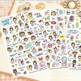 

Daily life 4 sheet cute stationery travel pvc kawaii stickers/ planner stickers /sticky notes/post it/papelaria
