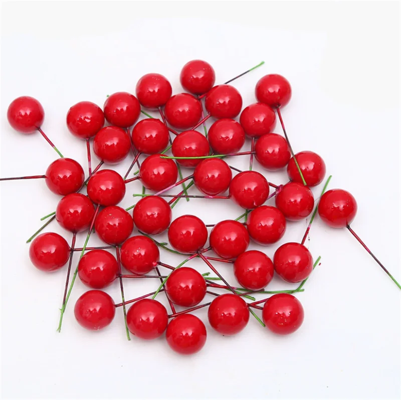 

10pcs/50pcs/100pcs Artificial Red Holly Berry Christmas DIY Home Garden Decorations Christmas Supplies