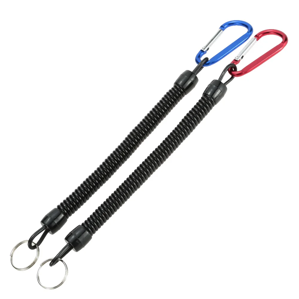 2pcs 1.4m Coiled Fish Missed Rope Fish Pole Rod Protector Elastic Rope Line Fishing Tackle Tool