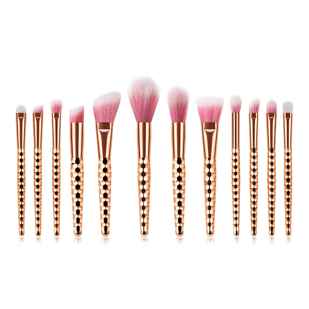 

MECOLOR 12 pcs golden Makeup Brushes Set eyeshadow eyebrow blusher brush Makeup Tools Kit face Beauty Cosmetics
