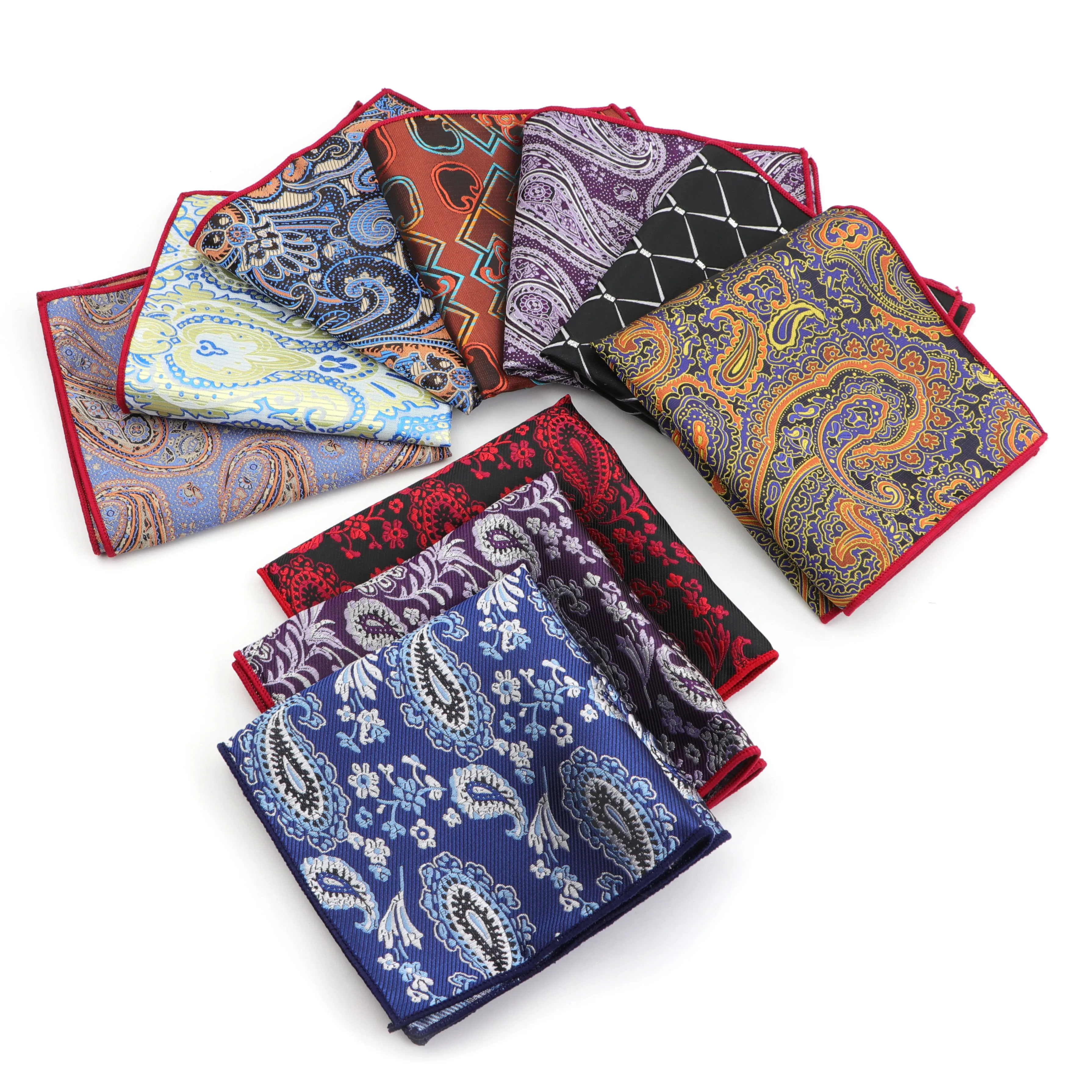 Men's Handkerchief Paisley Polyester Scarves Woven Floral Pocket Square Hankies Wedding Vestidos Luxury Hanky Men's Handkerchief Paisley Polyester Scarves Woven Floral Pocket Square Hankies Wedding Vestidos Luxury Hanky