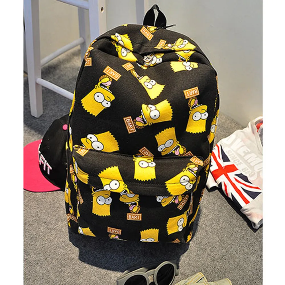 Simpson la lona Mochila de dibujos animados impreso bolsas para la escuela adolescente niñas hombro bolsa Mochila femenina Sac bolsas para las mujeres 2018 Simpson la lona Mochila de dibujos animados impreso bolsas para la escuela adolescente niñas hombro bolsa Mochila femenina Sac bolsas para las mujeres 2018