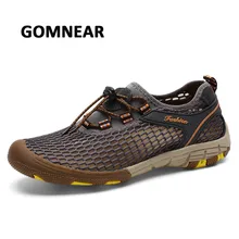 GOMNEAR Обувь с дышащей сеткой; Для мужчин пляжная обувь Летняя уличная походная обувь спортивная обувь Для мужчин быстросохнущие кроссовки Size48
