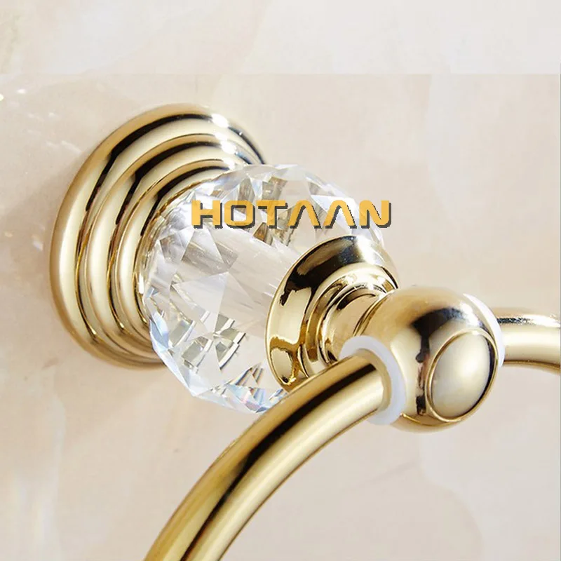 Crystal Towel Holder Ring Round Wall Mounted Rack Bar Bathroom Accessories YT-12891G bathroom towel ring bathroom towel holder