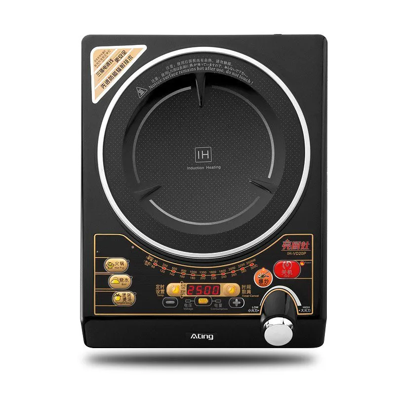 220V 2500w IH-VD20P intelligent Concave induction cooker Stire-dry hotpot Black Micro Crystal panel |