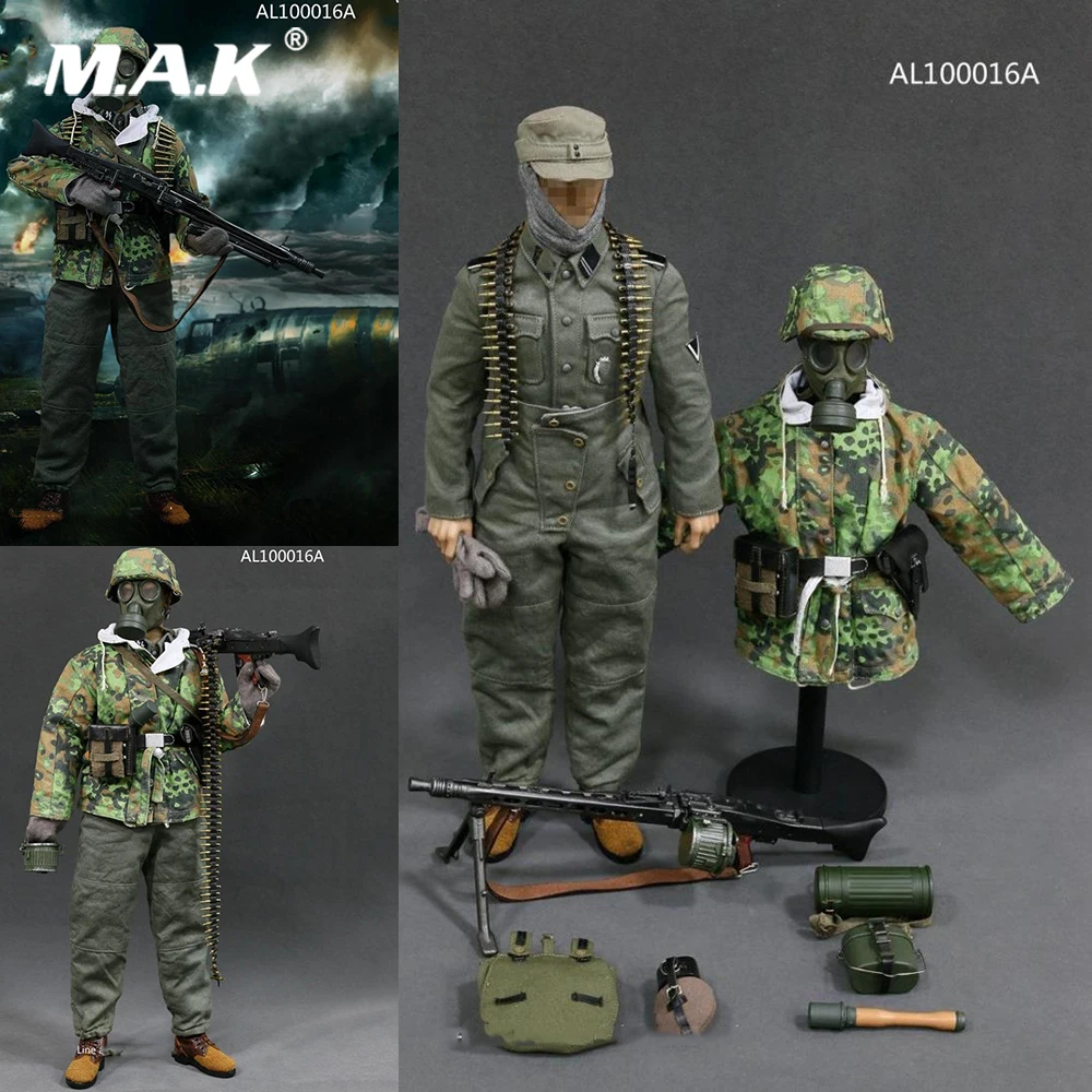 

1/6 Scale Male Clothes Accessories AL100016A WWII Germany SS MG42 Machine Gunner Set Model for 12'' Soldier Action Figure