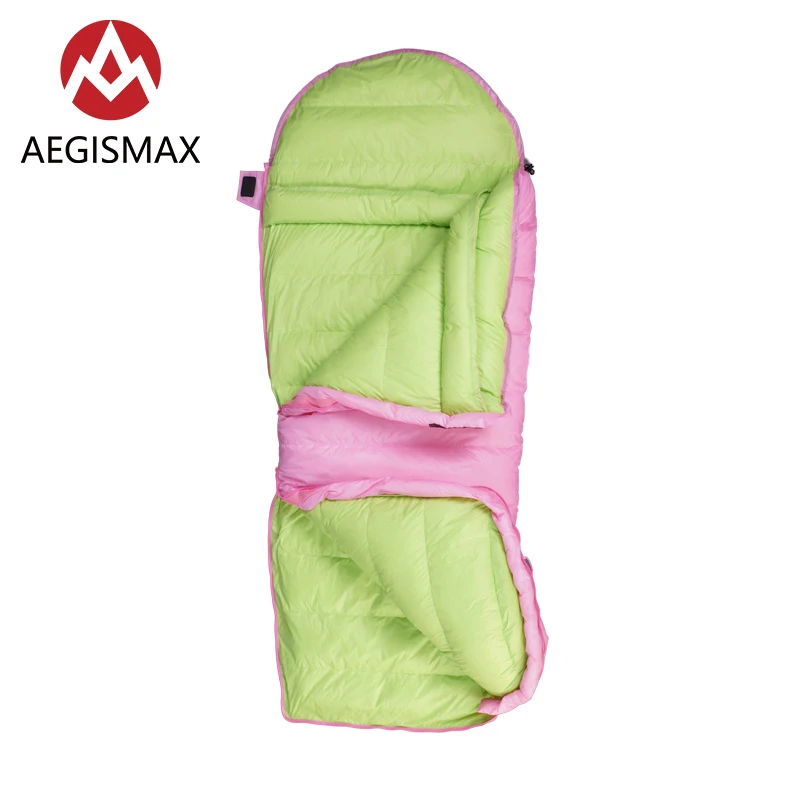 Уличный ссветильник спальный мешок AEGISMAX KID400 из белого гусиного пуха и нейлона