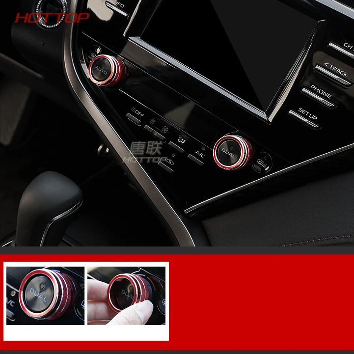 Регулятор для кондиционера крышка выхода вентиляционные Сменные наклейки Air-кнопка кондиционера кольцо для Toyota Camry 8th - Название цвета: Rose red 2pcs