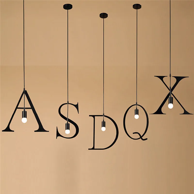  26 letters DIY iron Pendant lighting (8)