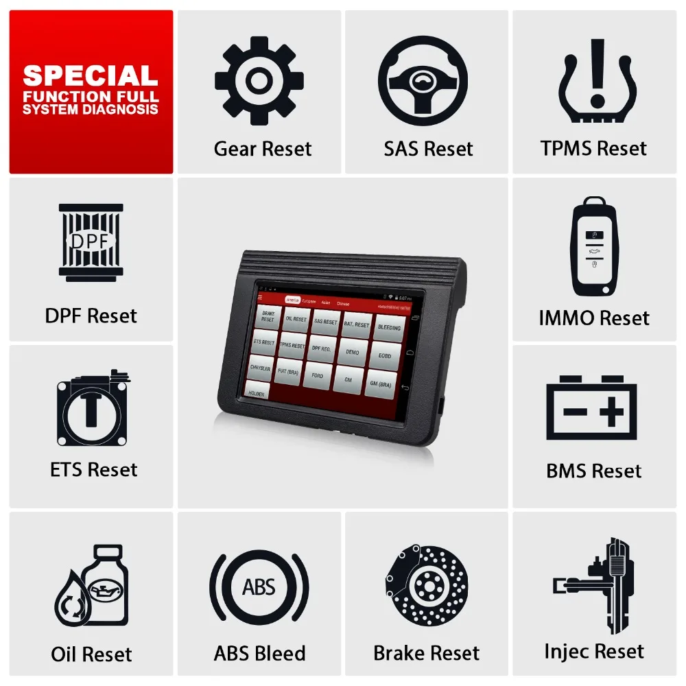 Launch X431 V 8 дюймов WiFi/Bluetooth полная система OBD диагностический инструмент 2 года бесплатное обновление поддержка инжектор и ключ кодирования