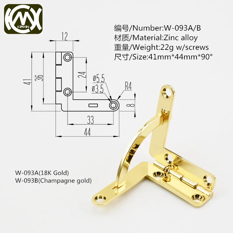 2pc 41mm*44mm High end Jewelry box Hinges Wooden box hardware