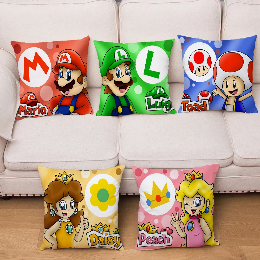 

Short Plush Super Mario Cushion Covers Pillowcase Car Sofa Home Decor Classic Game Cartoon Pillow Case Pillow Cover 45*45cm