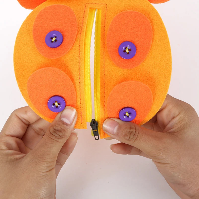  Felt Elephant Teaching Toys 24x22cm Kids Handmade learn to Button / Pull Zipper Kindergarten Felt C - 32871063405