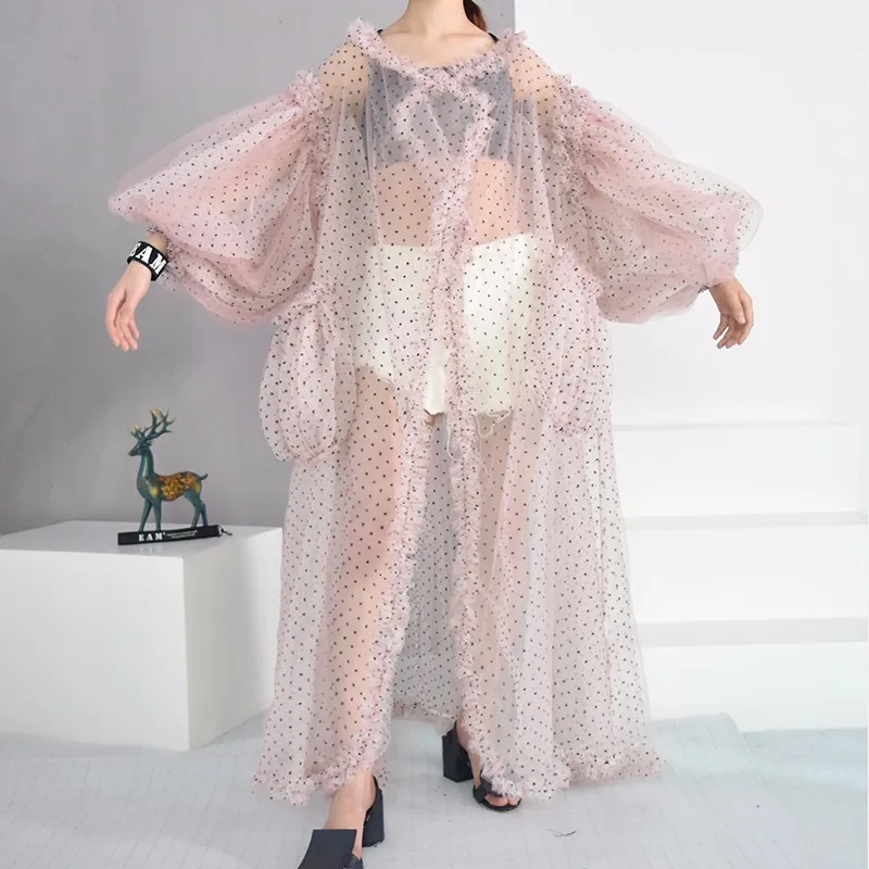 [EAM]2020 New Spring Summer V-collar Long Lantern