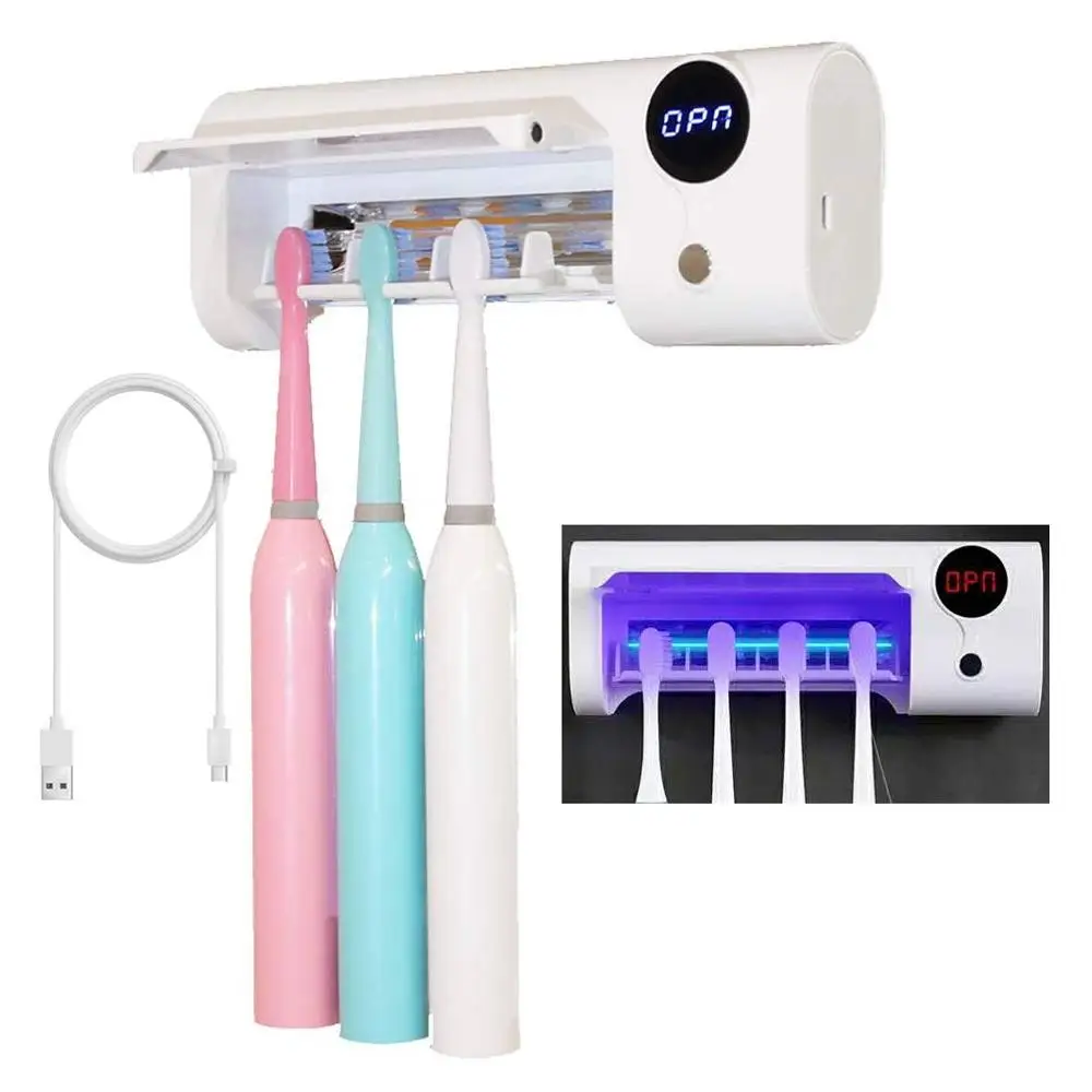 

UV Toothbrush Sterilizer USB Charger Toothbrush Holder Wall Mounted Ultraviolet Sterilizer Home Storage Box Bathroom Accessories