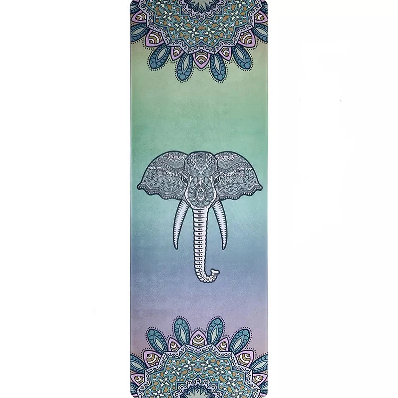 

New Style 183cm*61cm*5mm Natural Rubber Absorb Sweat Comfortable Suede Fabric Mat Non-Slip Lose Exercise Yoga Mat