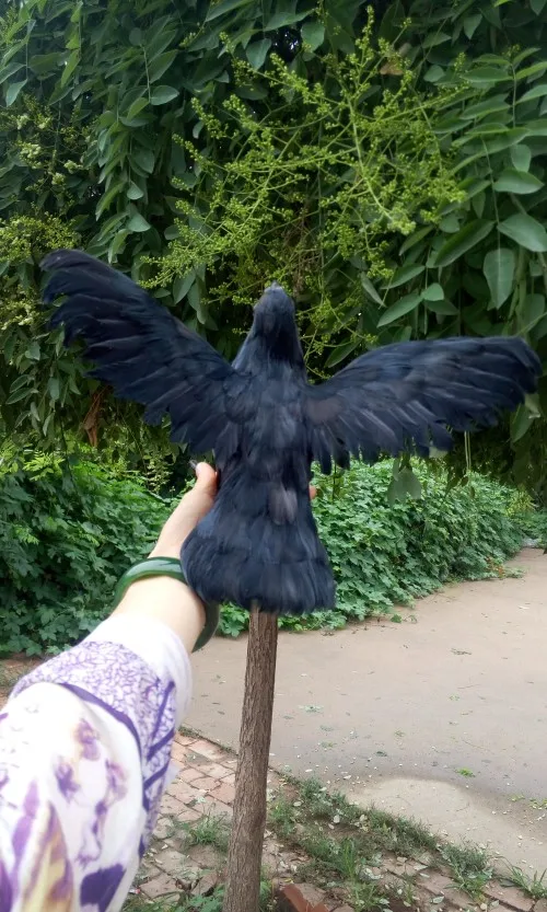 Черный моделирование Dove игрушка полиэтилена и меха крылья Pegion модель подарок около 31x15x24 см 2305