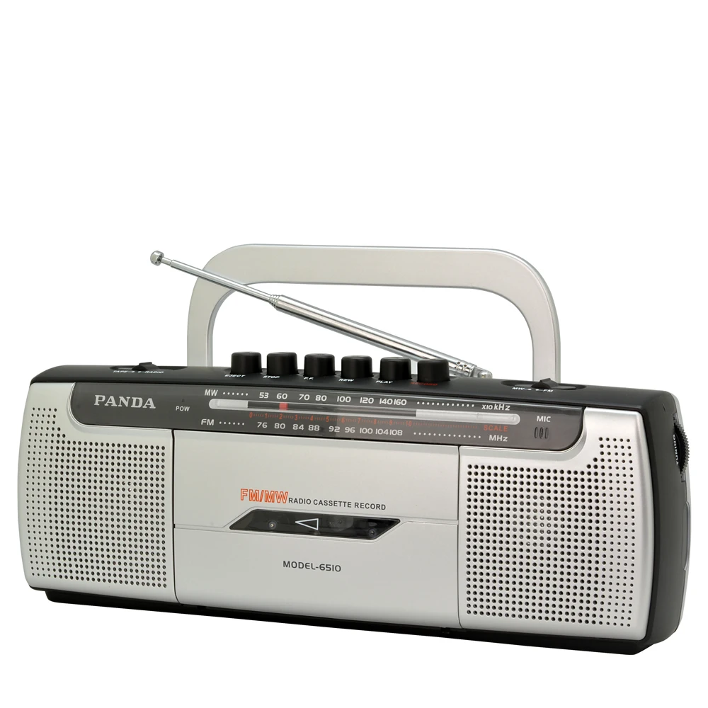 PANDA 6510 магнитофон радио маленький двойной динамик лента учим английский плей два диапазона радио