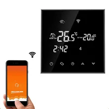 Wi-Fi сенсорный экран комнатный термостат для Электрический напольный инфракрасный обогрев нагреватель 16A пульт дистанционного управления температура по телефону приложение