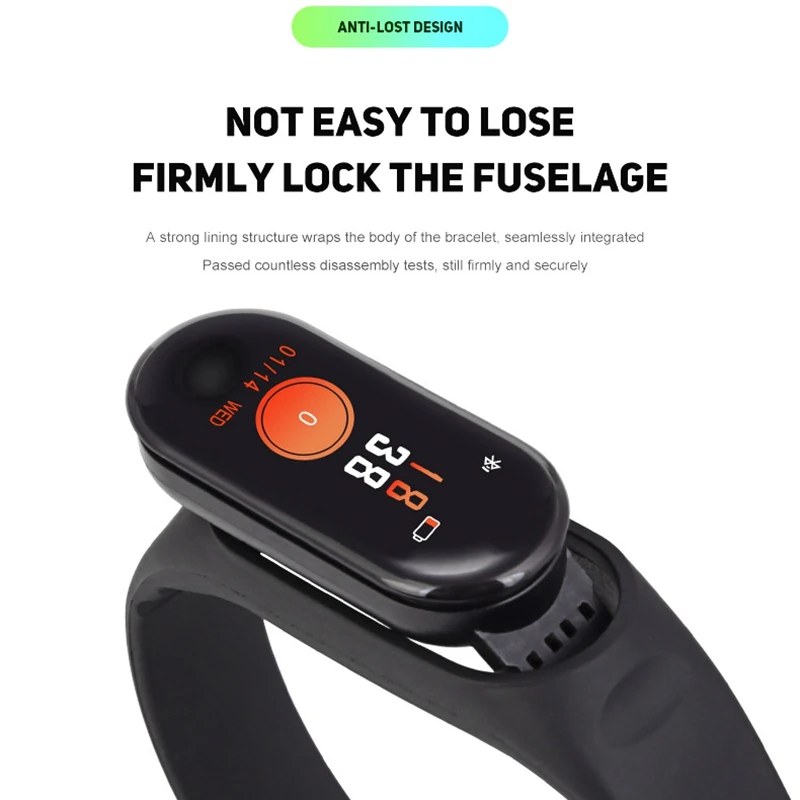 M3 Smart Watch Heart Rate Blood Pressure Color Screen Sports Step Bluetooth Bracelet IP65 Waterproof Watch Connect Android iOS