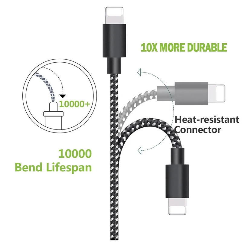 5pcs Pack USB Charger Cable for iPhone 7 8 plus X,Suntaio Fast Charger Adapter Data Wire 1m/2m Car Charger Cable for iPhone 6 5 5pcs Pack USB Charger Cable for iPhone 7 8 plus X,Suntaio Fast Charger Adapter Data Wire 1m/2m Car Charger Cable for iPhone 6 5
