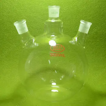 

Flat Bottom Flask,Glass Flask,3L,3000ML,24/29,3-necks,Lab Glassware,Lab Flask