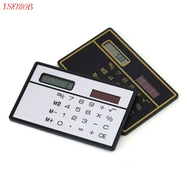 mini slim credit card solar power pocket basic 8 digit calculator card calculator