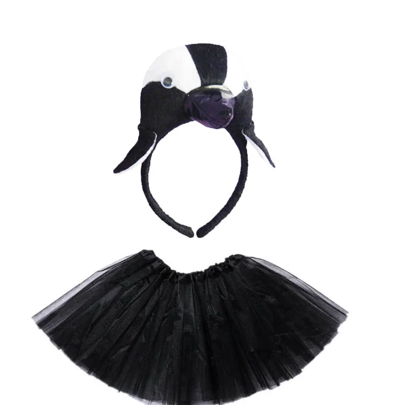 

Kids Children Cartoon Animal Penguin Headband Cosplay Costume Skirt Tutu Birthday Party Fancy Dress Decor