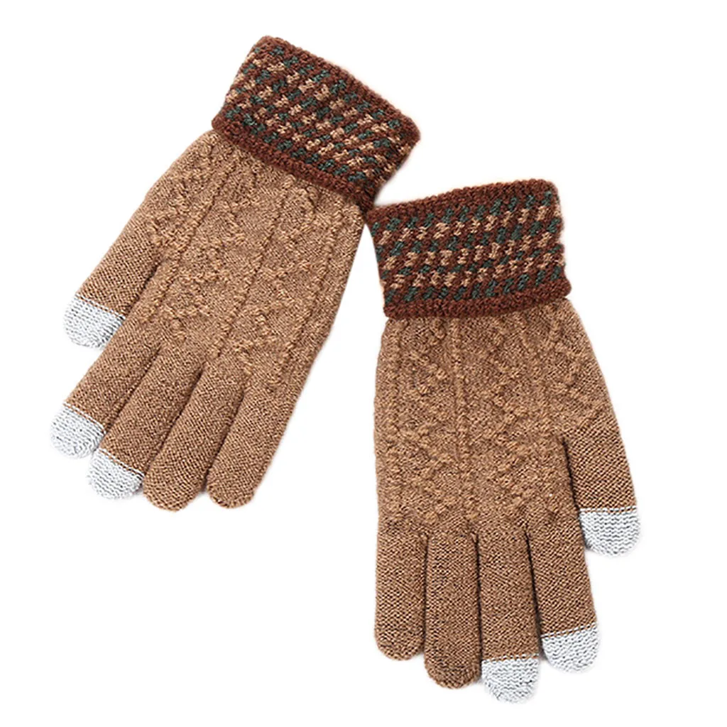 

gloves handschoenen Wool Couple Riding Screen Winter Gloves Soft Warm Mitten Dropshipping перчатки перчатки женские guantes