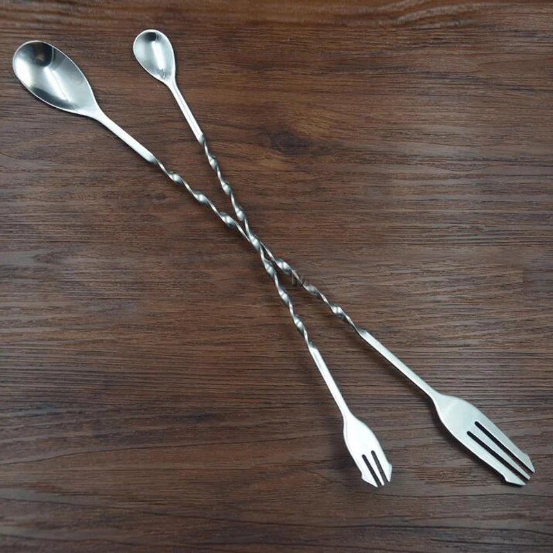 1 Pc Stainless Steel Long Twisted Handle Wine Tea Coffee Cocktail