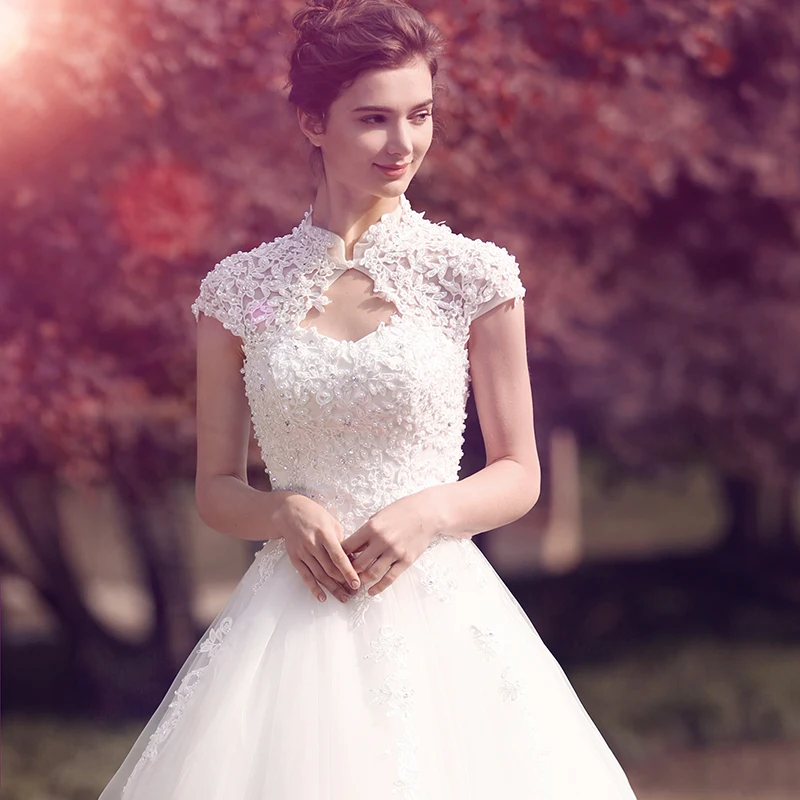 Красивые белые свадебные платья Emily со шнуровкой и бусинами 2020 вечерние Vestido De Novia
