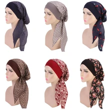 Casquette hijabs intérieure pour femme, imprimé florale, à la mode, foulard pour la tête, turban bonnet, prêt à porter, style islamique