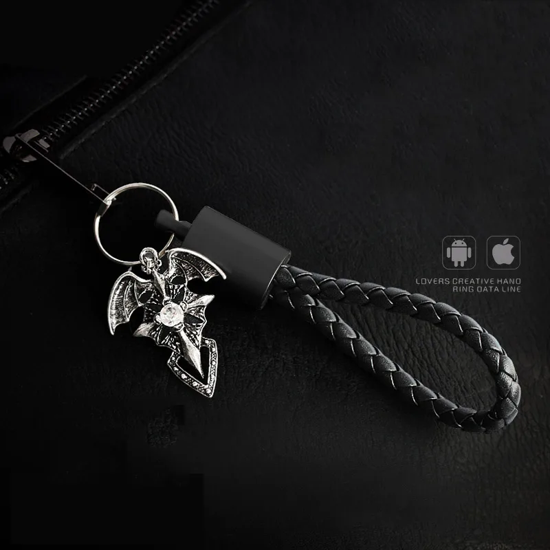 Keychain Pendant usb cable charger data line wire adapter charging for phone fast quick huawei iphone