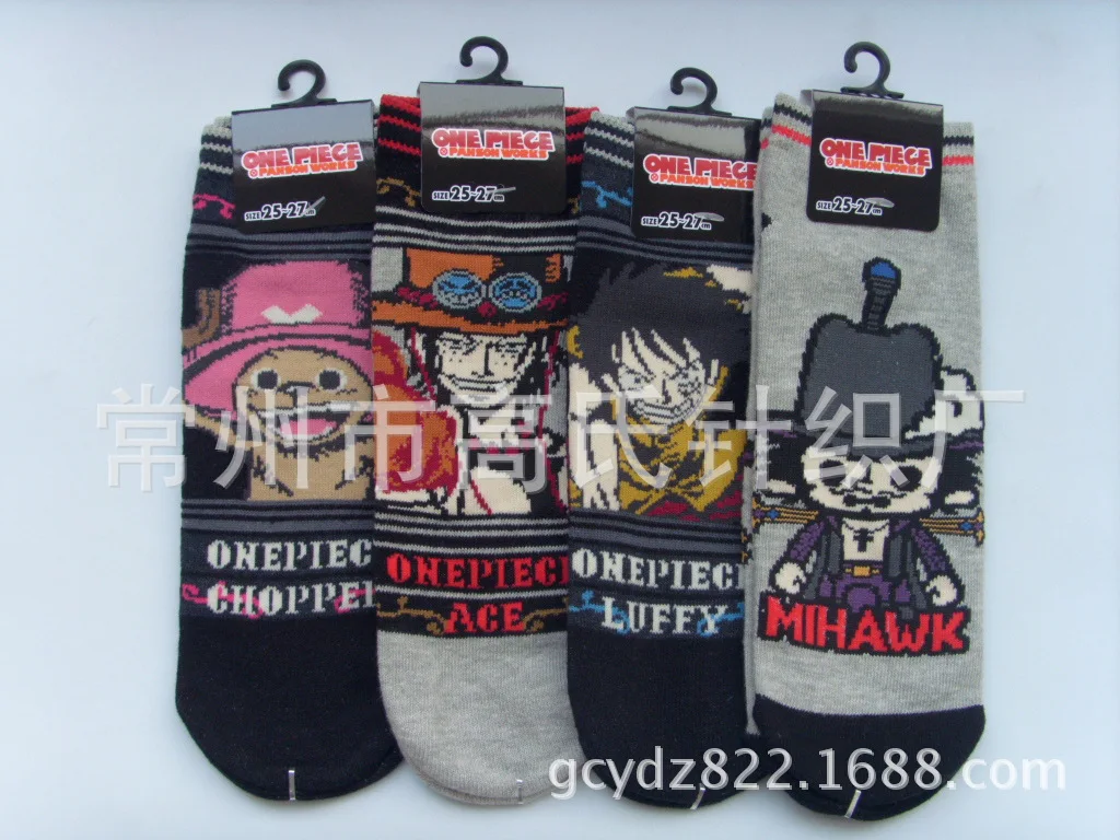 One piece Trafalgar Law Косплей хлопковые носки клетчатые Полосатые Носки с рисунком Луффи Дракула михока Летние повседневные индивидуальные носки