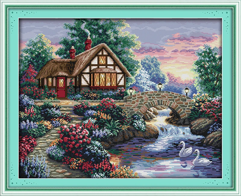 

Beautiful homeland (6) cross stitch kit 18ct 14ct 11ct count printed canvas stitching embroidery DIY handmade needlework