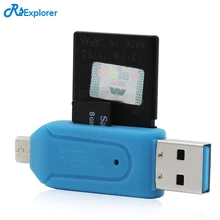 Rsexplorer Mini-USB Card Reader Micro USB OTG карту памяти TF/SD телефон заголовки расширения Flash Drive адаптер для смартфонов