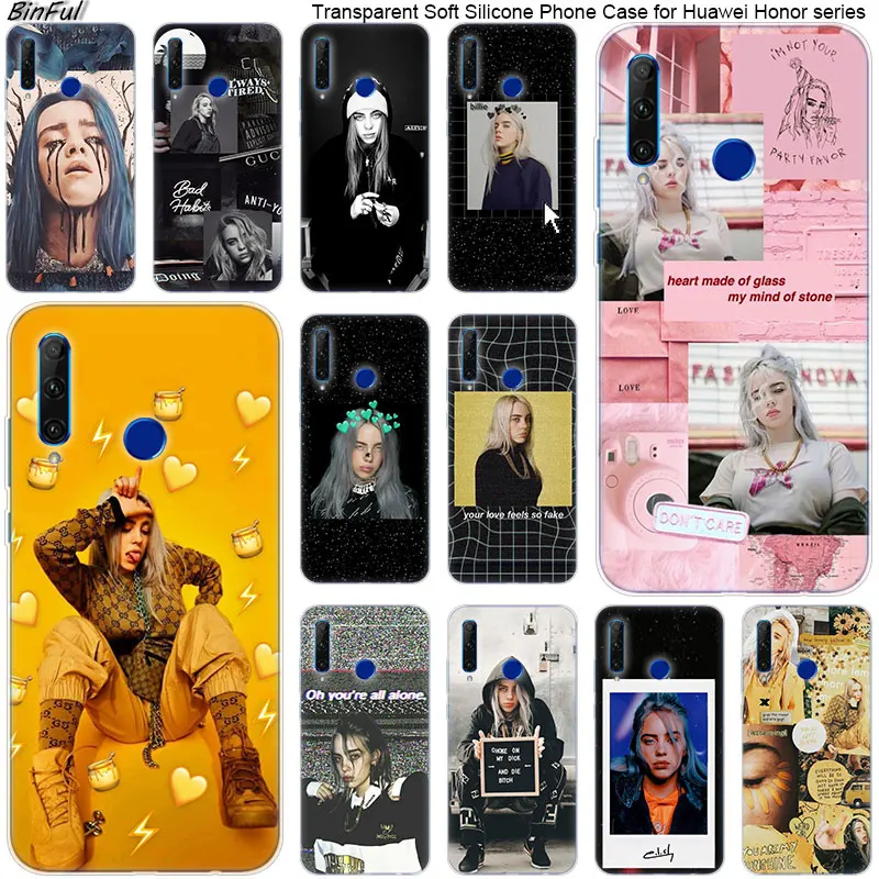 

Hot Billie Eilish Soft Silicone Phone Case for Huawei Honor 20 20i 10 9 8 Lite 8X 8C 8A 8S 7S 7A Pro View 20 Fashion Cover
