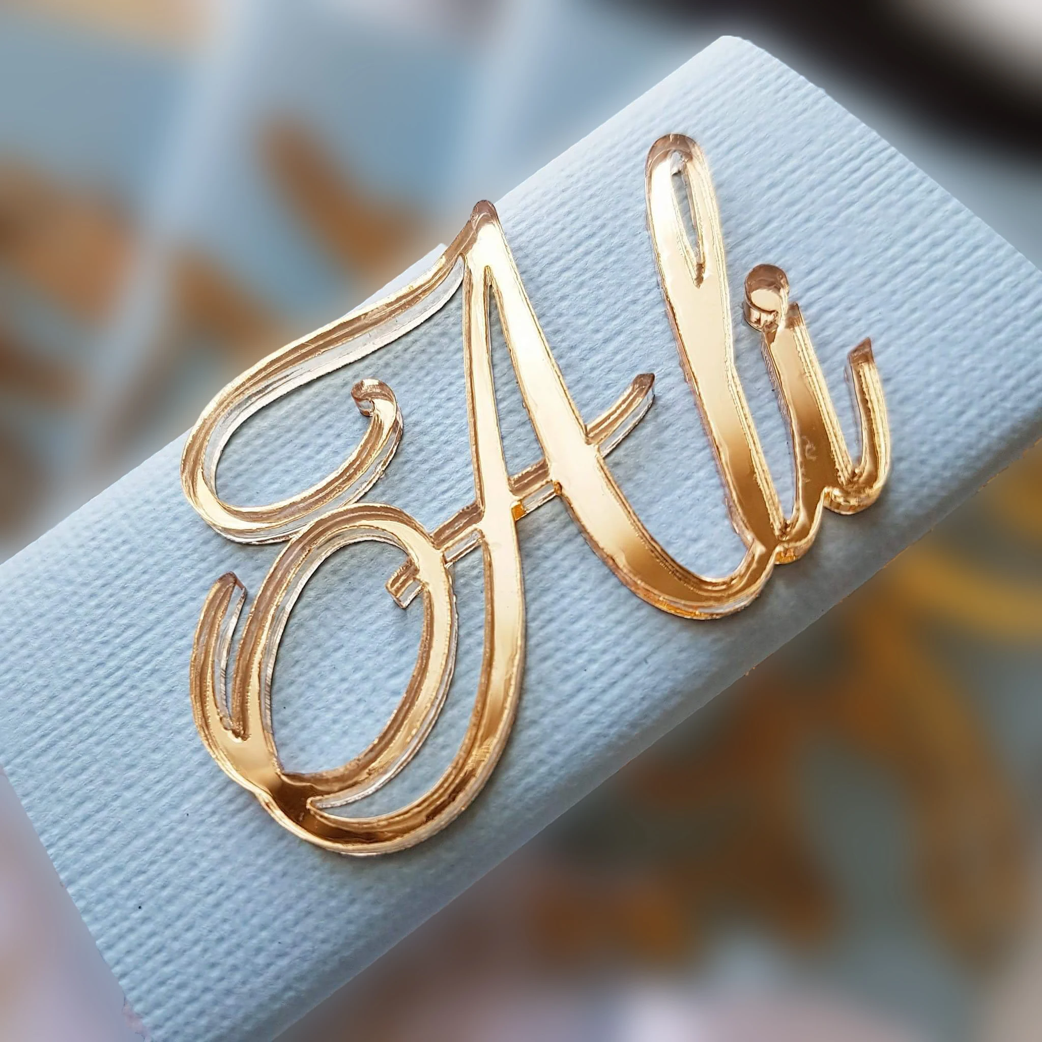 12 Pcs Same Personalized Laser Cut Acrylic Gold Mirror Plaques Baby Name Decorated Chocolate Christening & Baptism Box Banner