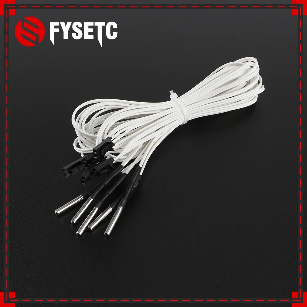 5PCS 3D Printer Parts HT-NTC100K Thermistor Temperature Sensor L 1M For 350 Degrees For Prusa i3 MK2S/MK3/MK3S Hotend Extruder fysetc super pinda upgraded sensor kit 3d printer parts for prusa i3 mk2 5s mk3s 3d printer