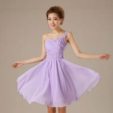 Lilac One Strap Bridesmaid Zipper Back Greek Dess Dress Knee Lilac One Strap Bridesmaid Zipper Back Greek Dess Dress Knee Bridesmaids Top Dresses For Wedding Guests Free Shipping B978 In From