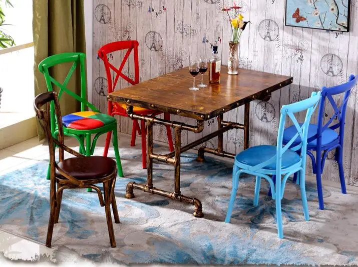 

Dining chair cafe milk tea dessert shop bar restaurant chair master design fork back chair.