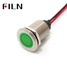 12 В световой индикатор FILN 6 в 24 в 110 В 220 в 36 в 48 в красный желтый синий зеленый белый светодиодный металлический сигнальный светильник с кабелем 20 см