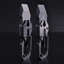 Multifunctional outdoor EDC tool, titanium keychain Damascus key hanging waist, screwdriver, letter opener multifunctional outdoor edc tool titanium keychain damascus key hanging waist screwdriver letter opener