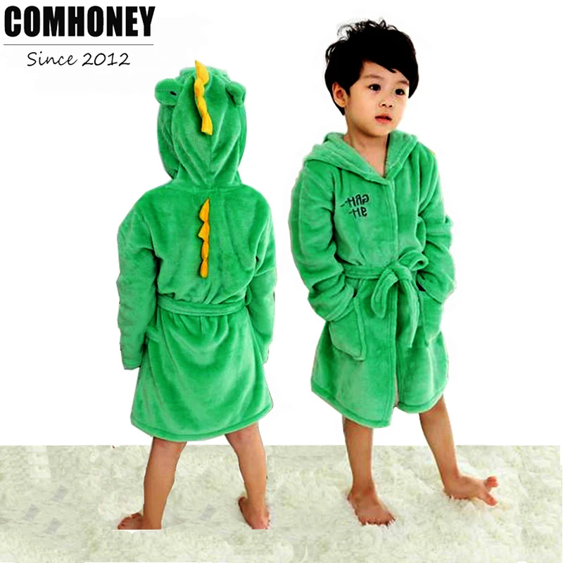 Girls Bathrobe Cartoon Animal Poncho Hooded Towel Children's Bathrobe