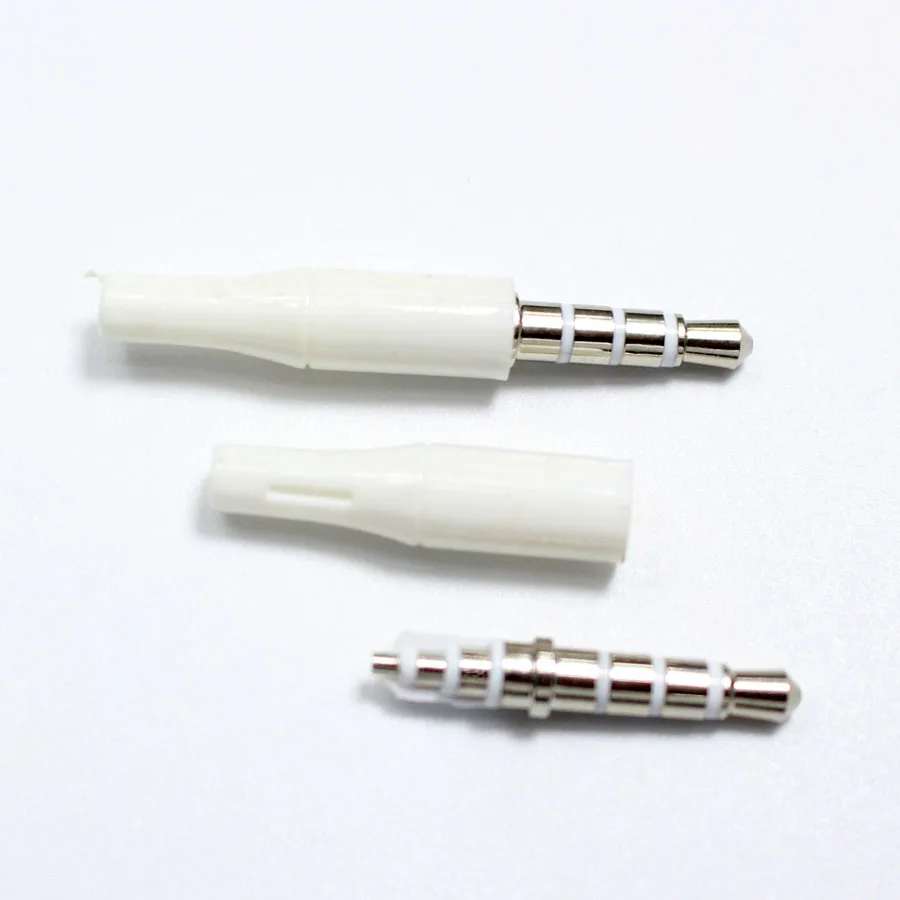 10pcs 흰색과 검정색 3.5mm 스테레오 헤드셋 플러그 4 극 3 극 3.5 오디오 플러그 잭 어댑터 커넥터 아이폰 용