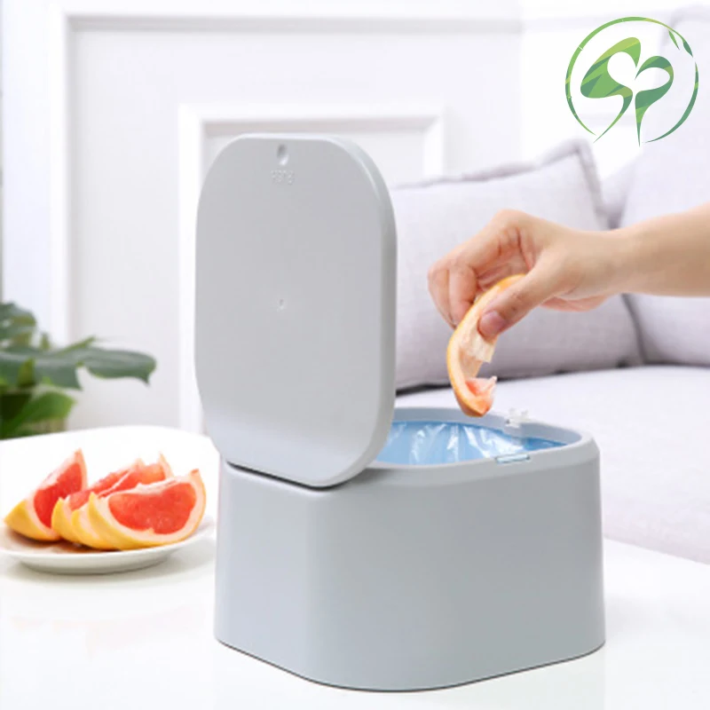 

Mini Waste Bin Desktop Garbage Basket Pressing Table Home Trash Can