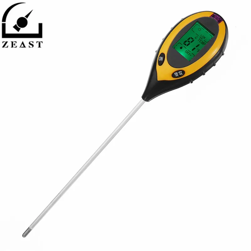 

4 In 1 Digital Soil PH Meters Tester LCD Temperature Sunlight PH Garden Soil Moisture Tester for Plants ( Battery Included )