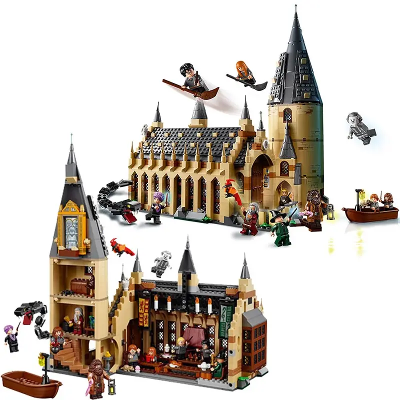 

2019 Legoinglys Harry Potter Movie Hogwarts 75954 75952 75953 Great Hall Castle Model Building Blocks 11007 Educational Toys