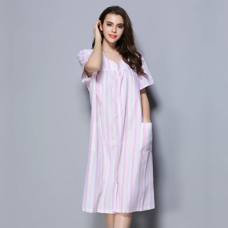 Женская ночная рубашка в полоску 100% хлопок 160 кг|plus nightgown|womens nightgownwomen sleep |