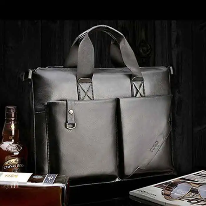 genuine leather brand designer portfolio attache case ,male shoulder